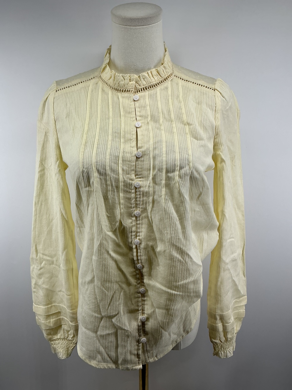 Organic Textured Cotton Peasant Blouse
